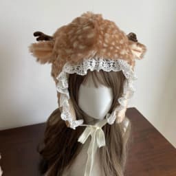 Japanese Furry Bunker Hats Christmas Socks Warm Ear Protection Xmas Deer Hat Plush Reindeer Furry Thicken Leg Warmers