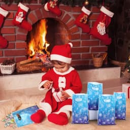20/50pcs Snowflake Party Candy Gift Bags Christmas Cookie Snack Packaging Bag Kids Birthday Party Supplies New Year Decoration