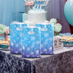 20/50pcs Snowflake Party Candy Gift Bags Christmas Cookie Snack Packaging Bag Kids Birthday Party Supplies New Year Decoration