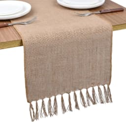 Natural Jute Burlap Table Runner Farmhouse Jute Fabric Chair Sashes Placemat Thanksgiving Rustic for Dining Christmas Home Decor