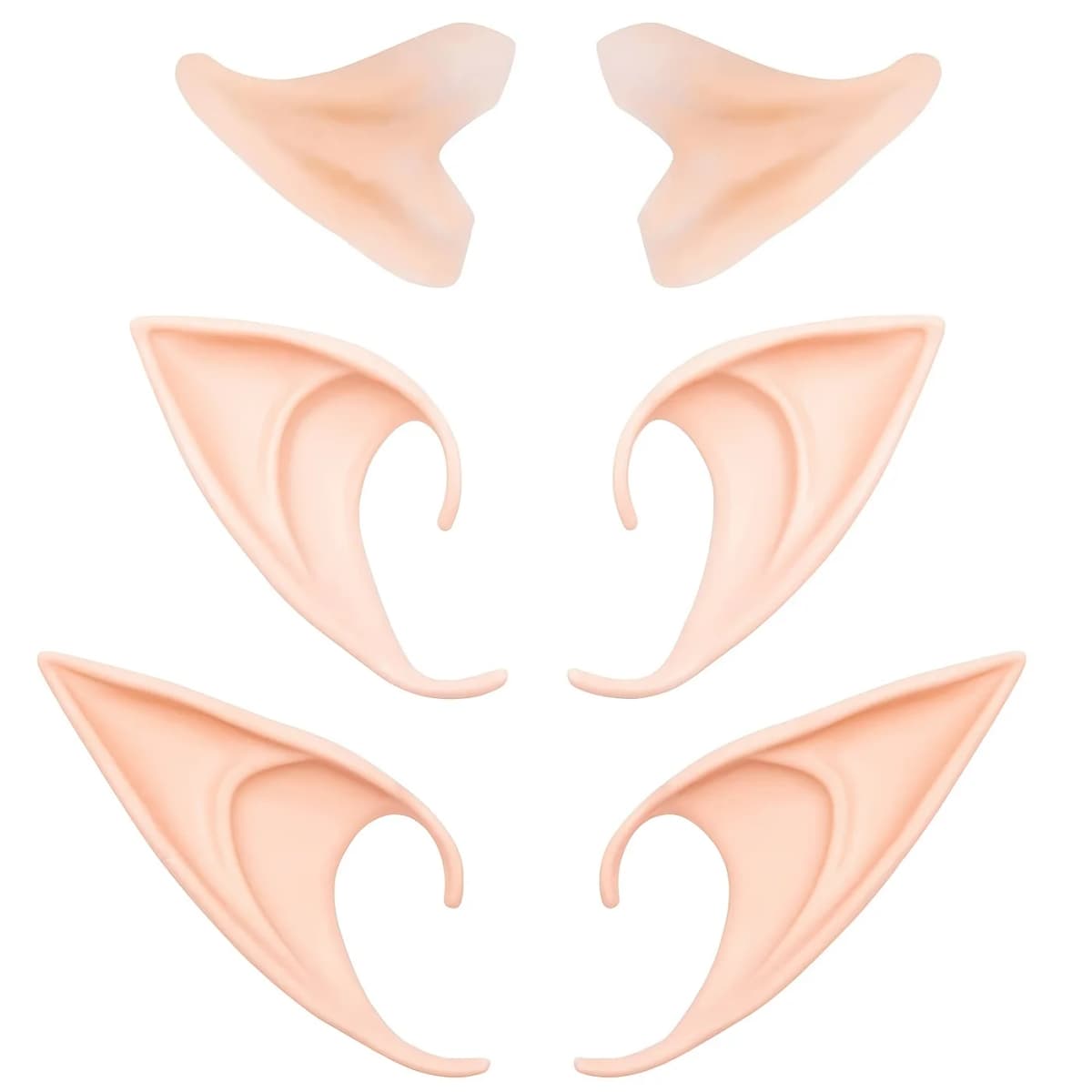 1pair Cosplay Fairy Elf Ears Soft Pointed Tips Anime Party Dress Up Costume Masquerade Accessories For Halloween Christmas Party