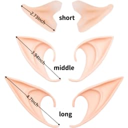1pair Cosplay Fairy Elf Ears Soft Pointed Tips Anime Party Dress Up Costume Masquerade Accessories For Halloween Christmas Party
