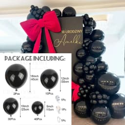 Black Balloons Garland Arch 5/10/12/18inch Dark Black Helium Latex Balloons for Birthday Halloween Christmas New Year Prom Decor