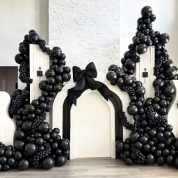 Black Balloons Garland Arch 5/10/12/18inch Dark Black Helium Latex Balloons for Birthday Halloween Christmas New Year Prom Decor