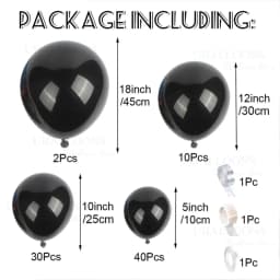 Black Balloons Garland Arch 5/10/12/18inch Dark Black Helium Latex Balloons for Birthday Halloween Christmas New Year Prom Decor