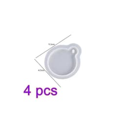 4Pcs Christmas Ball Ornament Resin Mold DIY Round Shape Keychain Pendant Silicone Mould Xmas Tree Hanging Pendant Casting Tool