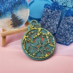 4Pcs Christmas Ball Ornament Resin Mold DIY Round Shape Keychain Pendant Silicone Mould Xmas Tree Hanging Pendant Casting Tool