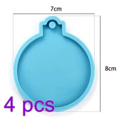 4Pcs Christmas Ball Ornament Resin Mold DIY Round Shape Keychain Pendant Silicone Mould Xmas Tree Hanging Pendant Casting Tool