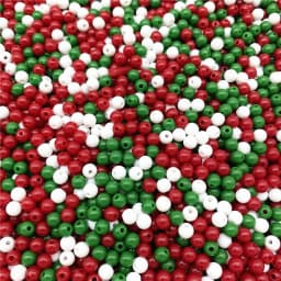 4/6/8/10mm Red Green White Christmas Color Acrylic Round Beads For Jewelry Making DIY Necklace Bracelet Earrings Charms Supplies