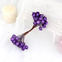 40pcs Mini Christmas Frosted Artificial Berry Vivid Red Holly Berries Wedding Party Decoration Artificial Flowers Home Decor