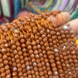 Natural golden Sandstond 2/3/4mm Faceted Mineral Loose Beads For Jewelry Making DIY Christmas Gift Bracelets 15'' Tiny Stone