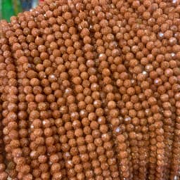 Natural golden Sandstond 2/3/4mm Faceted Mineral Loose Beads For Jewelry Making DIY Christmas Gift Bracelets 15'' Tiny Stone