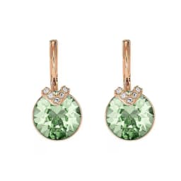 Bella V Drop Earring for Women Christmas Birthday Genuine Crystals from Austria Round Cut Dangle Silver Color Pierced Jewelry