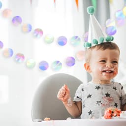 Laser Mirror Paper Star Dot Garland for Wedding Kids 1st Mermaid Birthday Party Decoration Baby Shower Christmas Hanging Banner