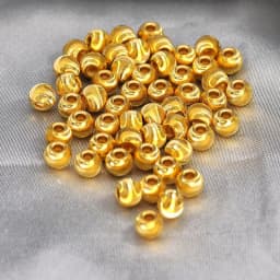 Gold 14K Round Ball Bead Necklace for Women Bride Wedding Engagement Yellow Sand Bead Chain Neck Lace Jewelry Christmas Gifts