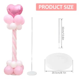 2Sets Balloon Column Stand Kits 8.4ft Height Balloon Arch Stand Kit Reusable Balloon Tower Decor for Wedding Birthday Christmas