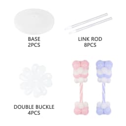 2Sets Balloon Column Stand Kits 8.4ft Height Balloon Arch Stand Kit Reusable Balloon Tower Decor for Wedding Birthday Christmas
