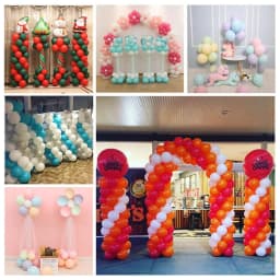 2Sets Balloon Column Stand Kits 8.4ft Height Balloon Arch Stand Kit Reusable Balloon Tower Decor for Wedding Birthday Christmas