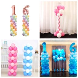 2Sets Balloon Column Stand Kits 8.4ft Height Balloon Arch Stand Kit Reusable Balloon Tower Decor for Wedding Birthday Christmas