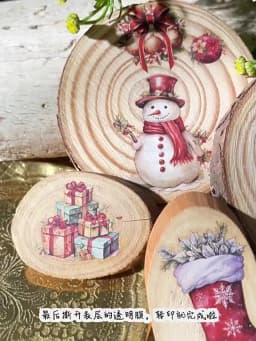 Vintage Christmas Snowman RUB ON Stickers Junk Journal Collage Mushroom Transfer Stickers DIY Album Scrapbooking Craft Stickers