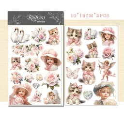 Vintage Christmas Snowman RUB ON Stickers Junk Journal Collage Mushroom Transfer Stickers DIY Album Scrapbooking Craft Stickers