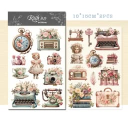 Vintage Christmas Snowman RUB ON Stickers Junk Journal Collage Mushroom Transfer Stickers DIY Album Scrapbooking Craft Stickers