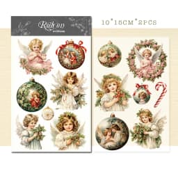 Vintage Christmas Snowman RUB ON Stickers Junk Journal Collage Mushroom Transfer Stickers DIY Album Scrapbooking Craft Stickers