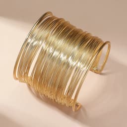 Metal Multi-layer Open Arm Ring Punk Wide Cuff Bangles Girl Jewelry Simple Exaggerated Geometric Pulseras Christmas Gift
