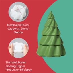 Mystical Stacking Christmas Tree Jesmonite Candle Jar Silicone Mold For Lid Handmade Concrete Candle Vessel Mould Home Decor