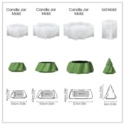 Mystical Stacking Christmas Tree Jesmonite Candle Jar Silicone Mold For Lid Handmade Concrete Candle Vessel Mould Home Decor