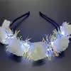 Luminous Rose Flower Headband LED Light up Wreath for Women Girl Bridal Wedding Party Hairband Christmas Valentine's Day Gifts