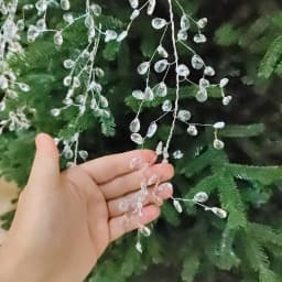 5 Pieces/35CM Short Acrylic Crystal Pendant for Christmas Tree Decoration, DIY Wedding Party Decoration Beads