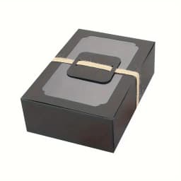 5/10pcs, New Large Kraft Paper Box, Cookie Candy Cake Gift Box, PVC Transparent Window Birthday Christmas Gift, Party Supplies