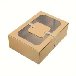 5/10pcs, New Large Kraft Paper Box, Cookie Candy Cake Gift Box, PVC Transparent Window Birthday Christmas Gift, Party Supplies