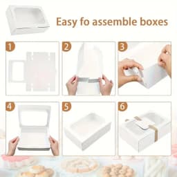 5/10pcs, New Large Kraft Paper Box, Cookie Candy Cake Gift Box, PVC Transparent Window Birthday Christmas Gift, Party Supplies