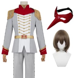 HOLOUN P5 Game Akechi Goro Cosplay Costume Wig Crow Grey Uniform Mask Cos Convention Stage Comic Suit Christmas New Year Gift