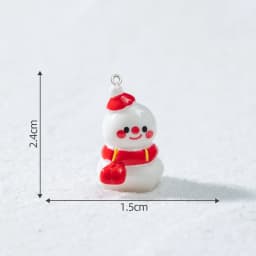 10pcs Christmas Snowman Elk Bobsleigh Mini Resin Jewelry Pendant DIY3D Glossy Micro-Landscape Desktop Small Decorative Item
