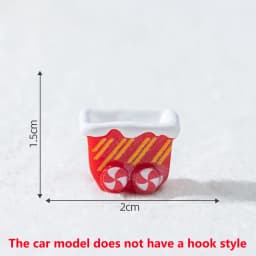10pcs Christmas Snowman Elk Bobsleigh Mini Resin Jewelry Pendant DIY3D Glossy Micro-Landscape Desktop Small Decorative Item