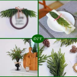 10pcs Christmas Artificial Norfolk Pine Branches Faux Greenery Stems Lifelike for Vase Table Centerpieces Home Holiday Decor
