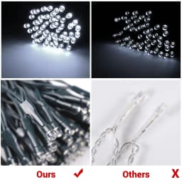 Solar LED String Lights 8-Color Outdoor Waterproof Fairy String Lights Suitable for Terrace Weddings, Christmas and Garden Light