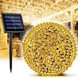 Solar LED String Lights 8-Color Outdoor Waterproof Fairy String Lights Suitable for Terrace Weddings, Christmas and Garden Light