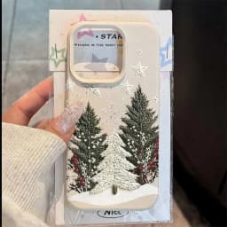 Christmas Tree Design Lychee Texture Phone Case For iPhone 18 17 16 15 14 13 12 11 Pro Max 17 Air 15 Plus X XS XR 16E Soft Cover