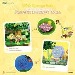 AREAX Spongebob Sandy Cheeks Dome Tree House DIY Building Blocks Set Kids & Fans Blind Box Christmas Gift Assembly Model Kit