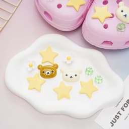 New Christmas DIY Gift Shoes Charms Removable Cute Four-Leaf Clover Bear Stars Shoe Accessories for Girls Women Summer Shoes