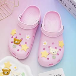 New Christmas DIY Gift Shoes Charms Removable Cute Four-Leaf Clover Bear Stars Shoe Accessories for Girls Women Summer Shoes