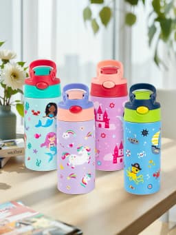 350ml Cartoon Insulated Cup Animal Pattern Stainless Steel Thermos Cup Christmas Vacuum Flasks Water Bottle Xmas Gift Cup