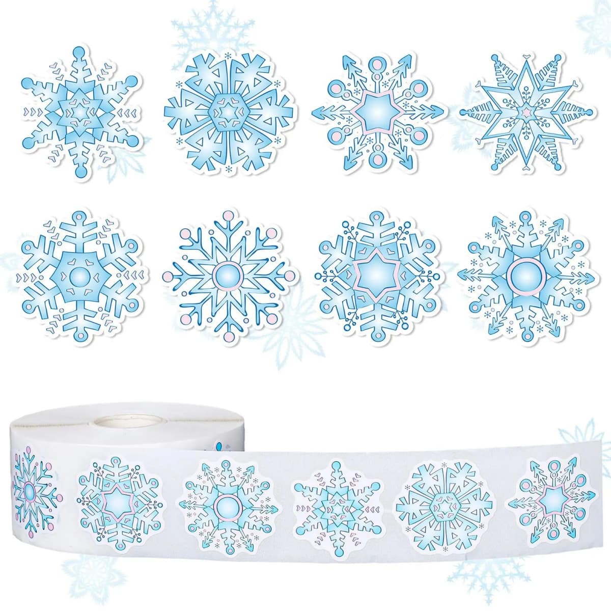 500pcs/roll Blue Snowflake Merry Christmas Sticker Gift Envelope Sealing Label Decoration Stationery Sticker 2.5cm