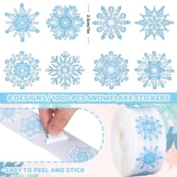 500pcs/roll Blue Snowflake Merry Christmas Sticker Gift Envelope Sealing Label Decoration Stationery Sticker 2.5cm
