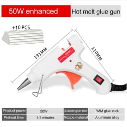 50/70W Mini Home Hot Melt Glue Gun Handmade Jewelry Accessories DIY Christmas Decoration Tool With Glue Gun Stick 7mm