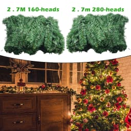 1pcs 2.7M Artificial Green Christmas Garland Wreath Christmas Pine Tree Rattan Decor Home Decor Xmas Stair Decoration